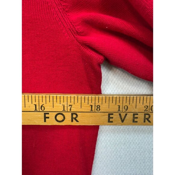 Talbots Womens Knit Top Cutout Collar Design Size L Red Office Classic Casual - Picture 7 of 10